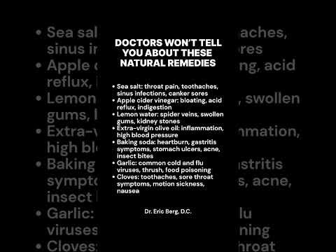 Doctors Won’t Tell You About These Natural Remedies